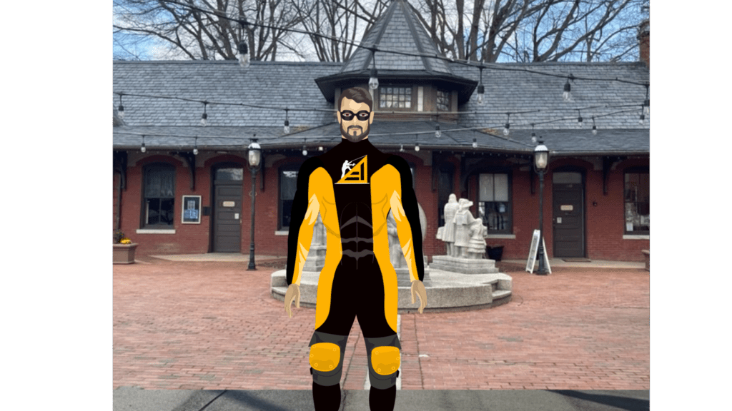 Roof Guardian at historic train depot in downtown Burling North Carolina