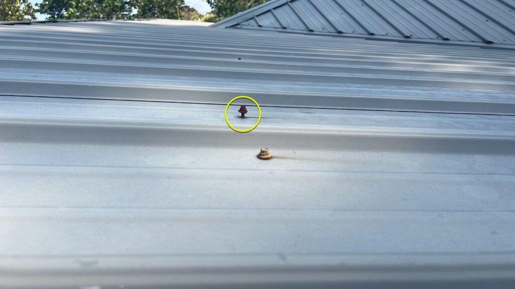 Metal roofs can leak when screws begin backing out.