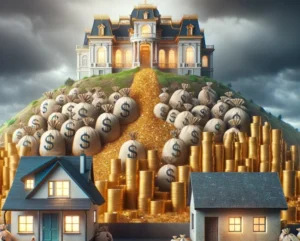 The roofing industry is an example of the consolidation of wealth as visualized in this image.