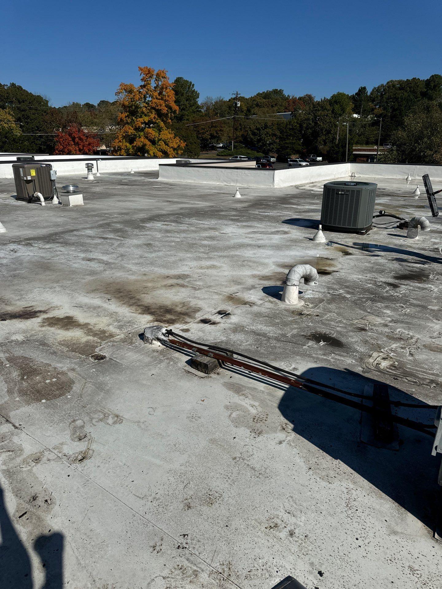 Damaged commercial roof