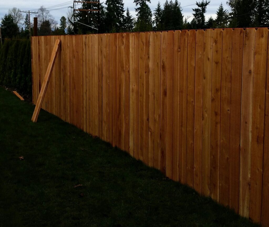 MCSquared Roofing real fence installation project job photo from our Seattle years