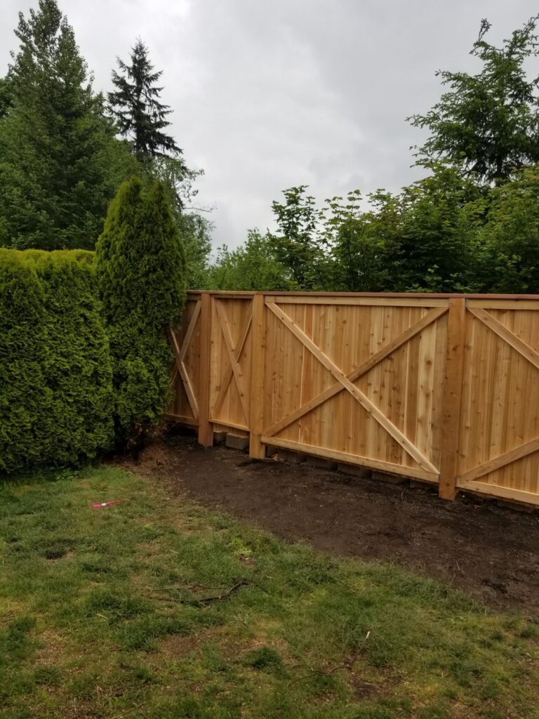 MCSquared Roofing real fence installation project job photo from our Seattle years