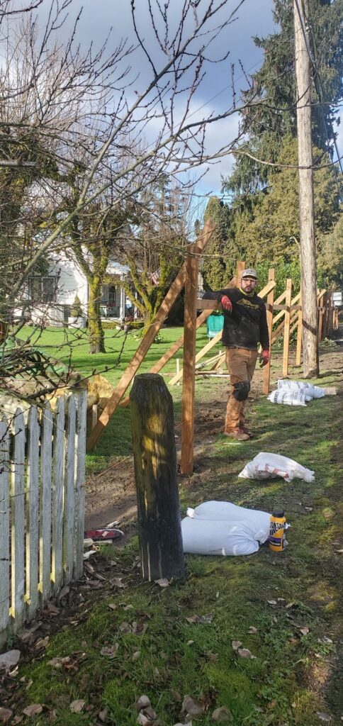 MCSquared Roofing real fence installation project job photo from our Seattle years
