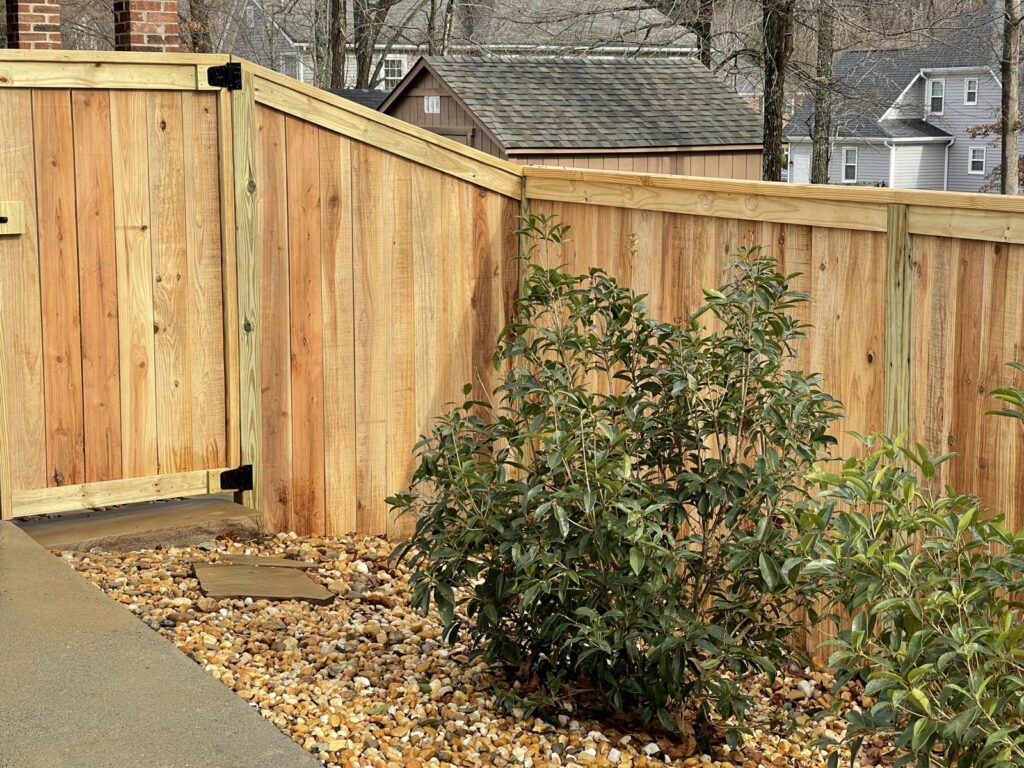 MCSquared Roofing fence installation project installed in Burlington, NC area