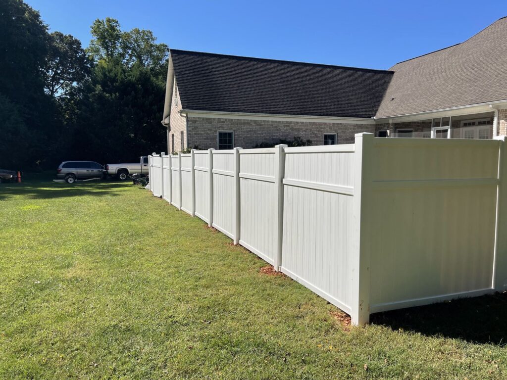MCSquared Roofing fence installation project installed in Burlington, NC area